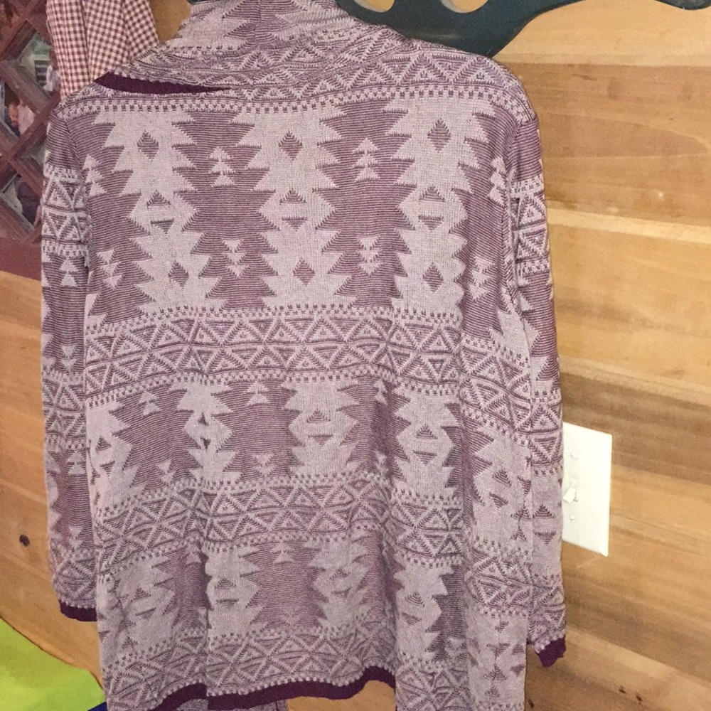 Young Threads Aztec Open Sweater - image 2